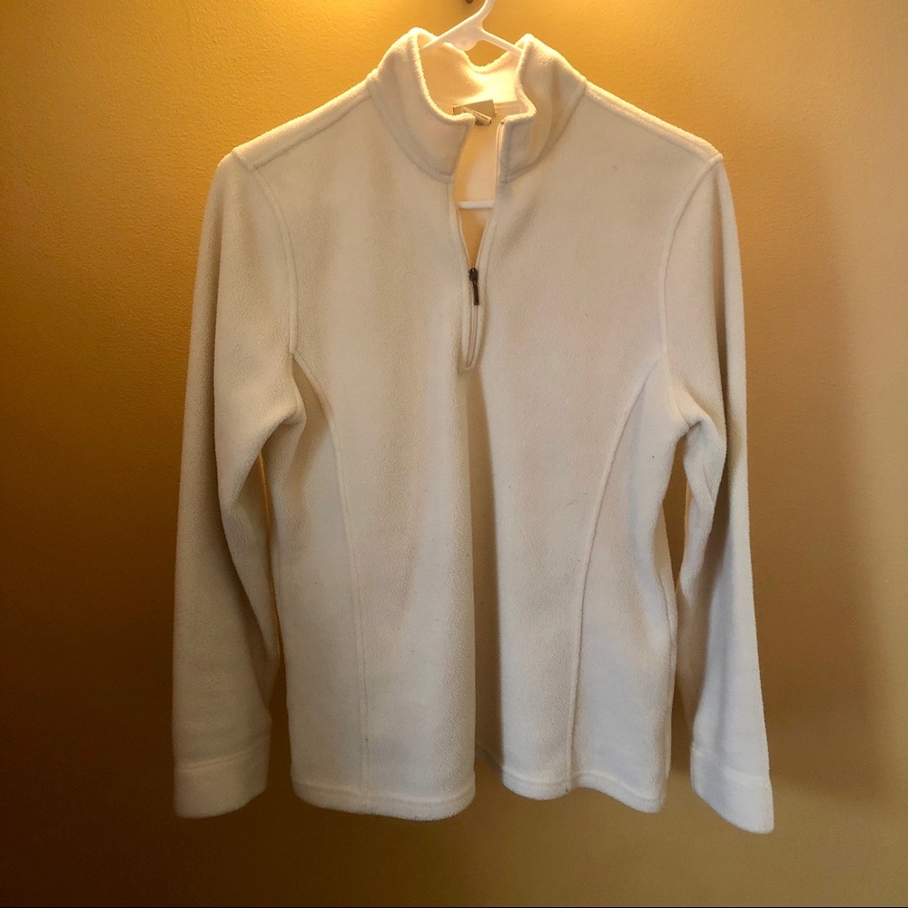 L.L. Bean creamy white fleece pullover - small